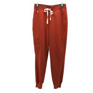 FIGS High Waisted Zamora Jogger Scrub Pant Burnt Orange Large L Nursing Medical
